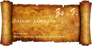 Zsirai Izabella névjegykártya